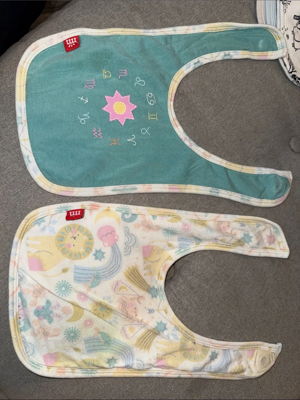 Magnetic Me 9 Count Kids Reversible Bibs - Pastel Multi & Teal